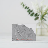Elegant Silver Roos Visitekaartje (Staand voorkant)