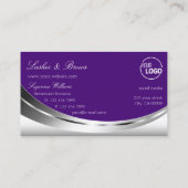 Elegant Silver Royal Paars met Logo en diamant Visitekaartje (Achterkant)