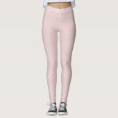 Elegant Silver Rozen Floral Tekening roze design Leggings (Voorkant)