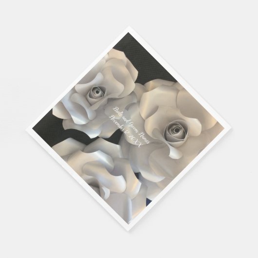 Elegant Silver Rozen Servet (Hoek)