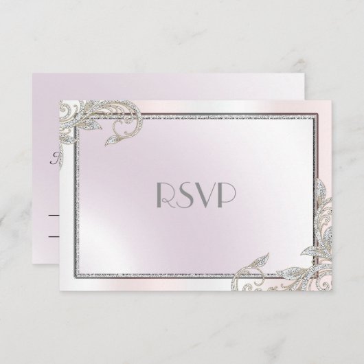 Elegant Silver RSVP (Voorkant / Achterkant)