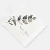 Elegant Silver Sage Green Eucalyptus Wedding Servet (Hoek)