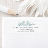 Elegant Silver Sage Hand Drawn Floral Address Etiket (Insitu)