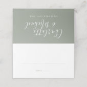 Elegant Silver Sage Signature Wedding Plaatskaartje (Buitenkant ongevouwen)