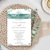 Elegant Silver Sage Wedding Programme
