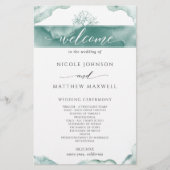 Elegant Silver Sage Wedding Programme (Voorkant)