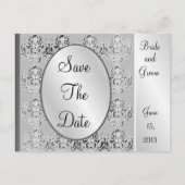 Elegant Silver Save the Date Briefkaarten (Voorkant)