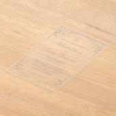 Elegant  Silver Script Botanisch Lijst Acryl Uitnodigingen (Laagn)