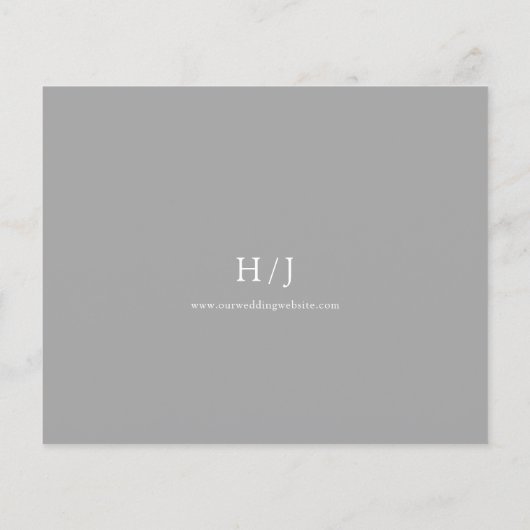 Elegant Silver Script Budget Weduwen Uitnodiging (Achterkant)