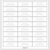 Elegant Silver Script Guest Names Address Sticker (Vel)