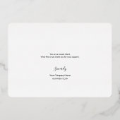 Elegant Silver-script op Black Business Hartelijk  Folie Feestdagenkaart (Achterkant)