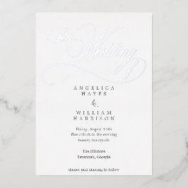 ELEGANT SILVER SCRIPT WEDDING INVITATION | MINIMAA FOLIE UITNODIGING