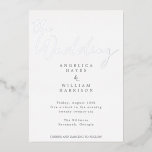 ELEGANT SILVER SCRIPT WEDDING INVITATION | MINIMAA FOLIE UITNODIGING<br><div class="desc">Deze Classic Black and White Wedding Invitation met eenvoudig, minimalistisch handgeschreven script in echte zilveren folie is de perfecte combinatie van elegant en modern minimaal. Het tijdloze ontwerp kenmerkt een mooie doopvont van het trouwmanuscript in opgeheven zilveren inkt van de folie, die tot een blik leidt die zowel verfijnd als...</div>