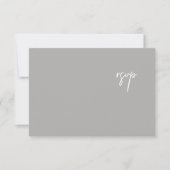Elegant Silver Script Wedding RSVP-kaart RSVP Kaartje (Voorkant)