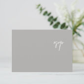Elegant Silver Script Wedding RSVP-kaart RSVP Kaartje (Staand voorkant)