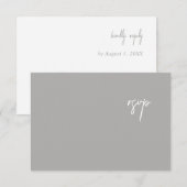 Elegant Silver Script Wedding RSVP-kaart RSVP Kaartje (Voorkant / Achterkant)