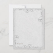 Elegant Silver Scrollwork Formal Wedding Invite Kaart (Achterkant)