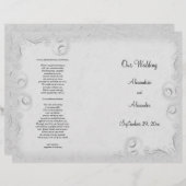 Elegant Silver Scrollwork Wedding Programme (Voorkant / Achterkant)