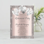 Elegant Silver Sequins Lijst Roos Gold Retirement Kaart (Staand voorkant)