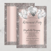 Elegant Silver Sequins Lijst Roos Gold Retirement Kaart (Voorkant / Achterkant)