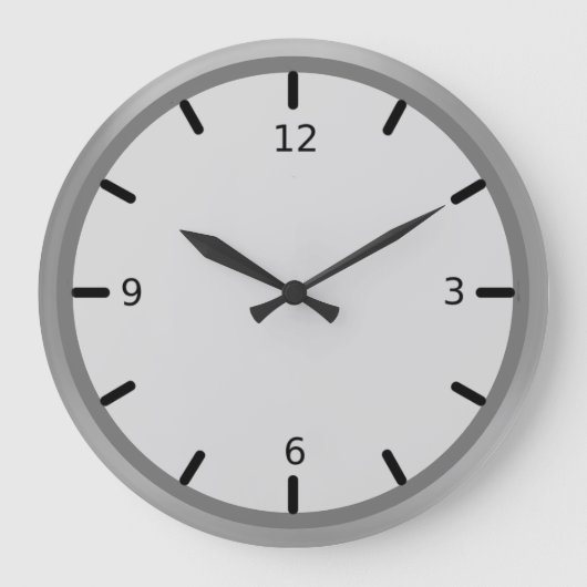 Elegant Silver Shades Grote Klok (Voorkant)
