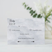 Elegant Silver Shimmering Filigree Response Card RSVP Kaartje (Staand voorkant)