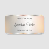Elegant Silver Sjabloon Typografie Naamplaatje (Voorkant)