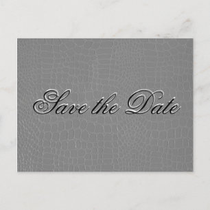 Elegant Silver Snake Skin Save the Date Aankondigingskaart