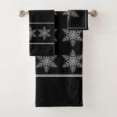 Elegant Silver Snowflake Towel Set Bad Handdoek (Insitu)