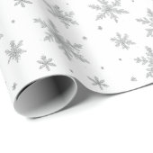 Elegant Silver Snowflake | Winter Holiday  Cadeaupapier (Rol Hoek)