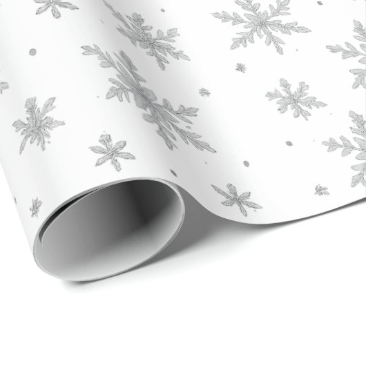 Elegant Silver Snowflake | Winter Holiday  Cadeaupapier (Rol Hoek)