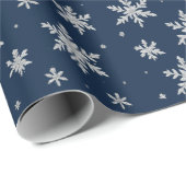 Elegant Silver Snowflake | Winter Holiday  Cadeaupapier (Rol Hoek)