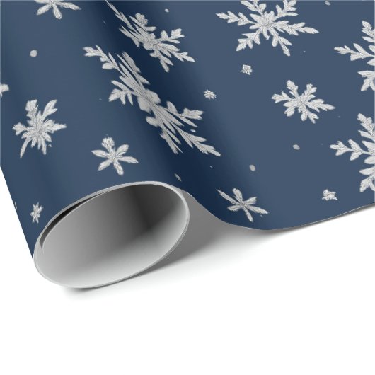 Elegant Silver Snowflake | Winter Holiday Cadeaupapier (Rol Hoek)