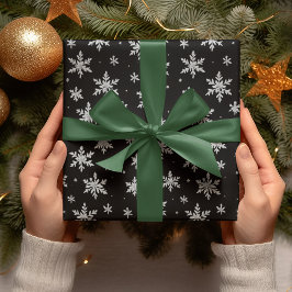 Elegant Silver Snowflake | Winter Holiday  Cadeaupapier