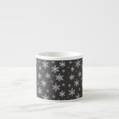 Elegant Silver Snowflake | Winter Holiday Espresso Kop (Voorkant)