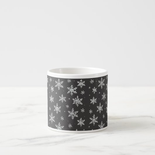 Elegant Silver Snowflake | Winter Holiday  Espresso Kop (Voorkant)