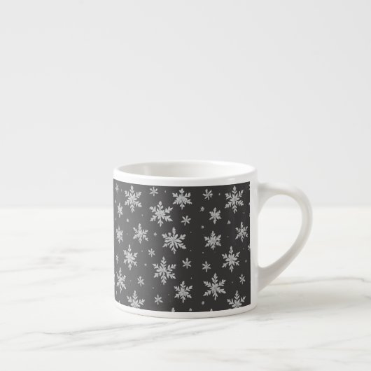 Elegant Silver Snowflake | Winter Holiday Espresso Kop (Rechts)