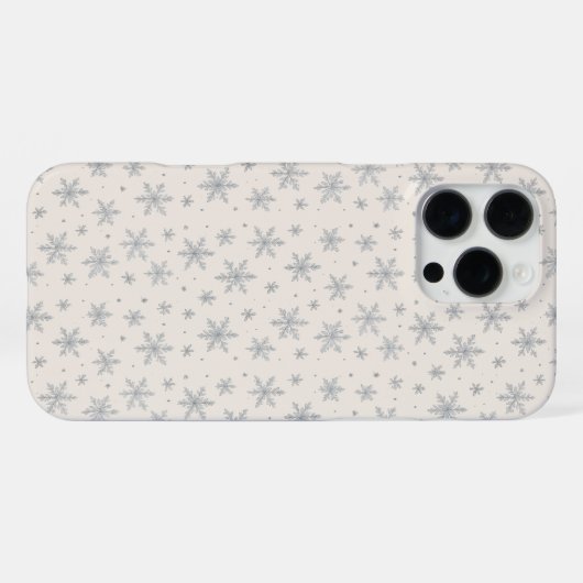 Elegant Silver Snowflake | Winter Holiday  iPhone Hoesje (Achterkant horizontaal)