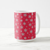 Elegant Silver Snowflake | Winter Holiday  Koffiemok (Voorkant rechts)