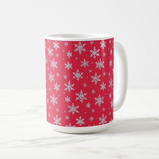 Elegant Silver Snowflake | Winter Holiday  Koffiemok (Voorkant rechts)