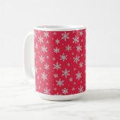 Elegant Silver Snowflake | Winter Holiday  Koffiemok (Voorkant links)