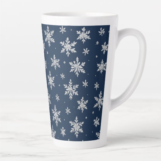 Elegant Silver Snowflake | Winter Holiday  Latte Mok (Rechts)
