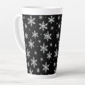 Elegant Silver Snowflake | Winter Holiday  Latte Mok (Linkerhoek)