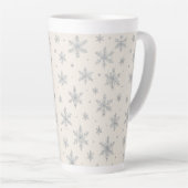 Elegant Silver Snowflake | Winter Holiday  Latte Mok (Rechterhoek)