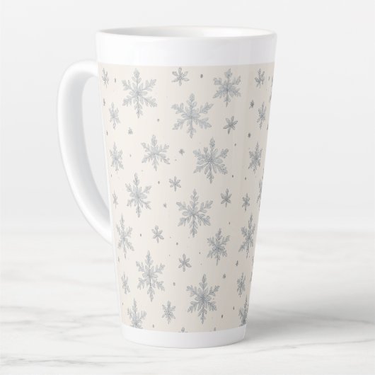 Elegant Silver Snowflake | Winter Holiday  Latte Mok (Linkerhoek)