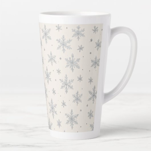 Elegant Silver Snowflake | Winter Holiday  Latte Mok (Rechts)