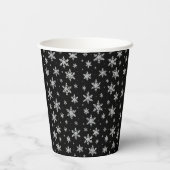 Elegant Silver Snowflake | Winter Holiday  Papieren Bekers (Achterkant)