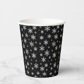 Elegant Silver Snowflake | Winter Holiday  Papieren Bekers (Voorkant)
