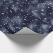 Elegant Silver Snowflakes kerst Cadeaupapier (Hoek)