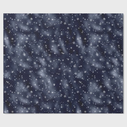 Elegant Silver Snowflakes kerst Cadeaupapier (Vlak)